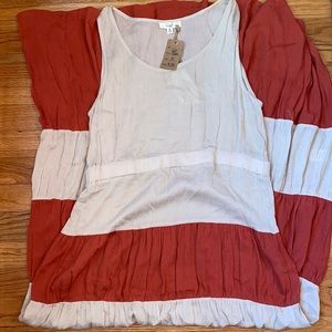 Tan/Orange Stripe Maxi Dress